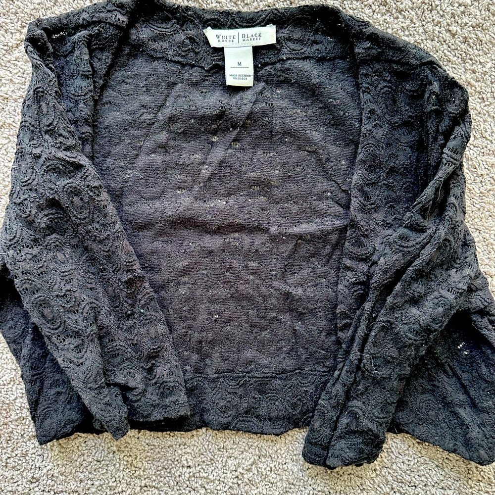 White House Black Market Cropped Lace Top